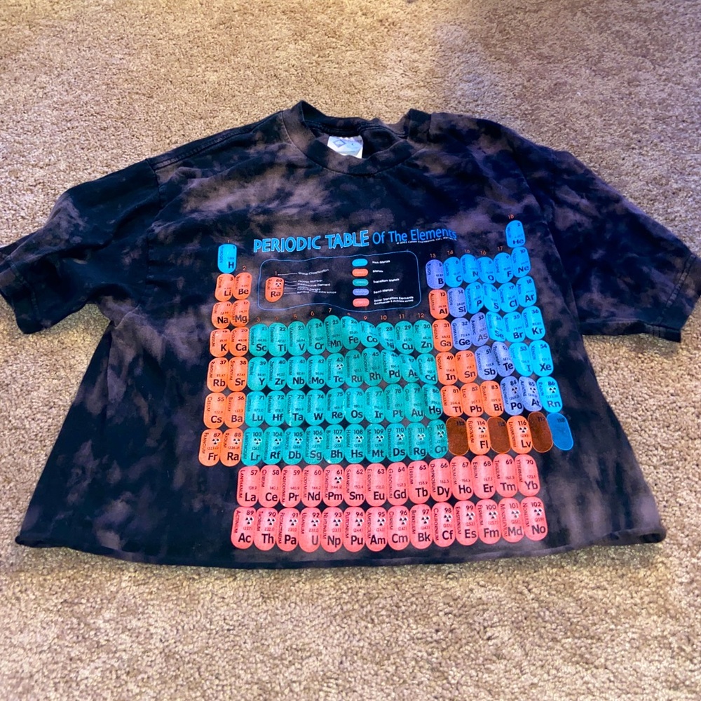 Tie dye periodic table crop top